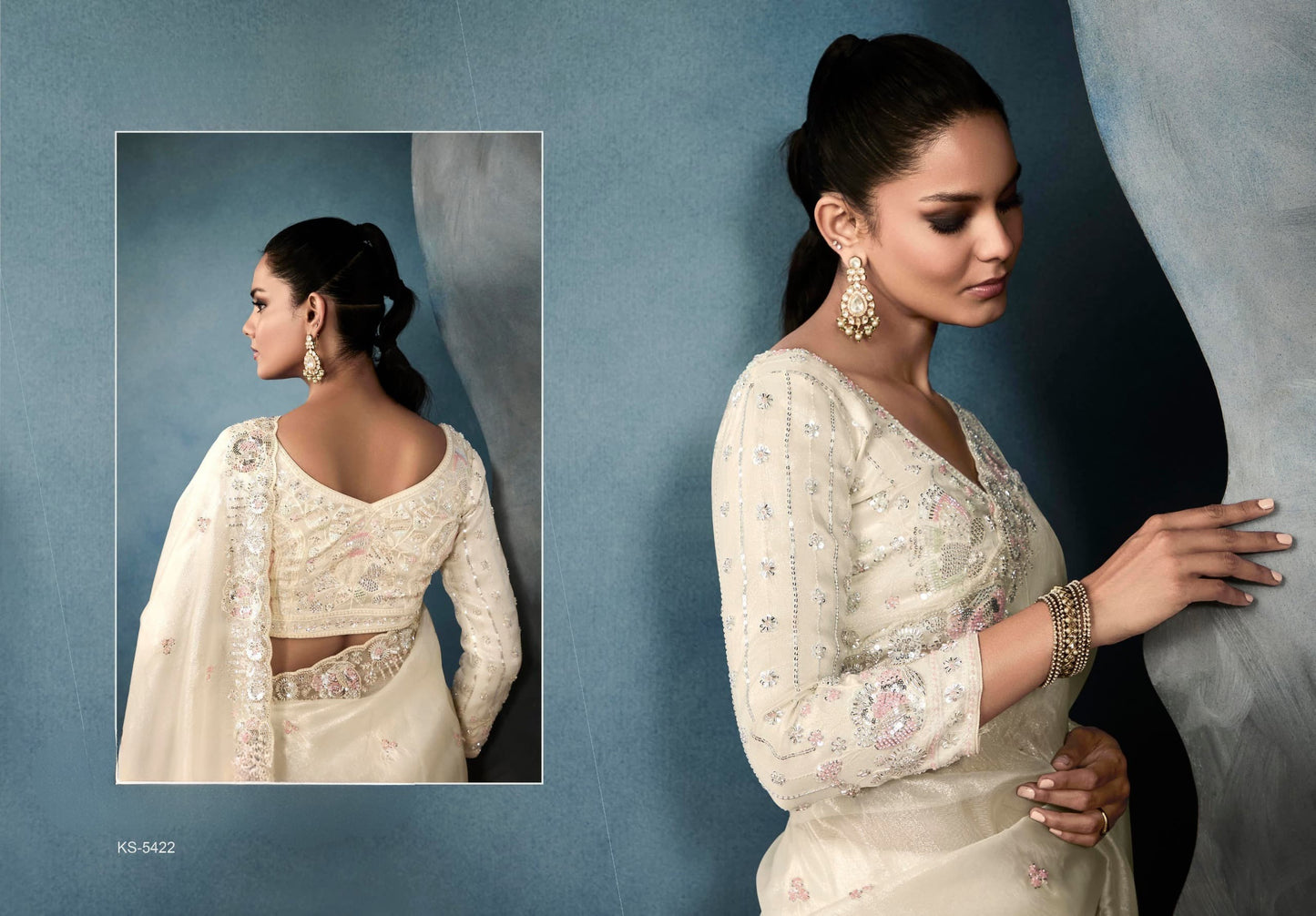 Fancy Party Wear Embroidery Saree