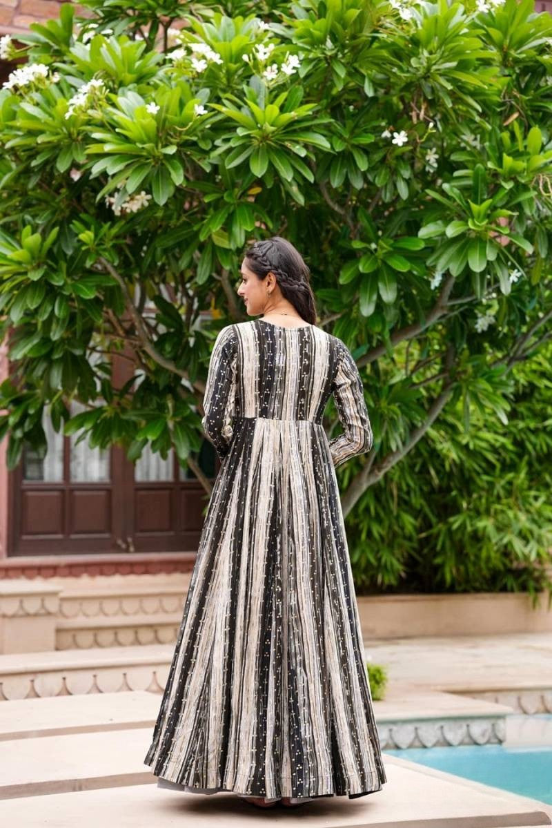 Gorgeous Printed Shrug Style Indo Western Gown