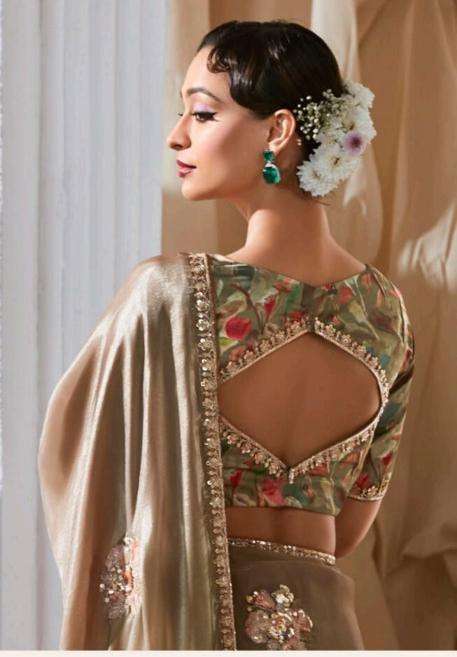 Lace Embroidered Georgette Fancy Saree