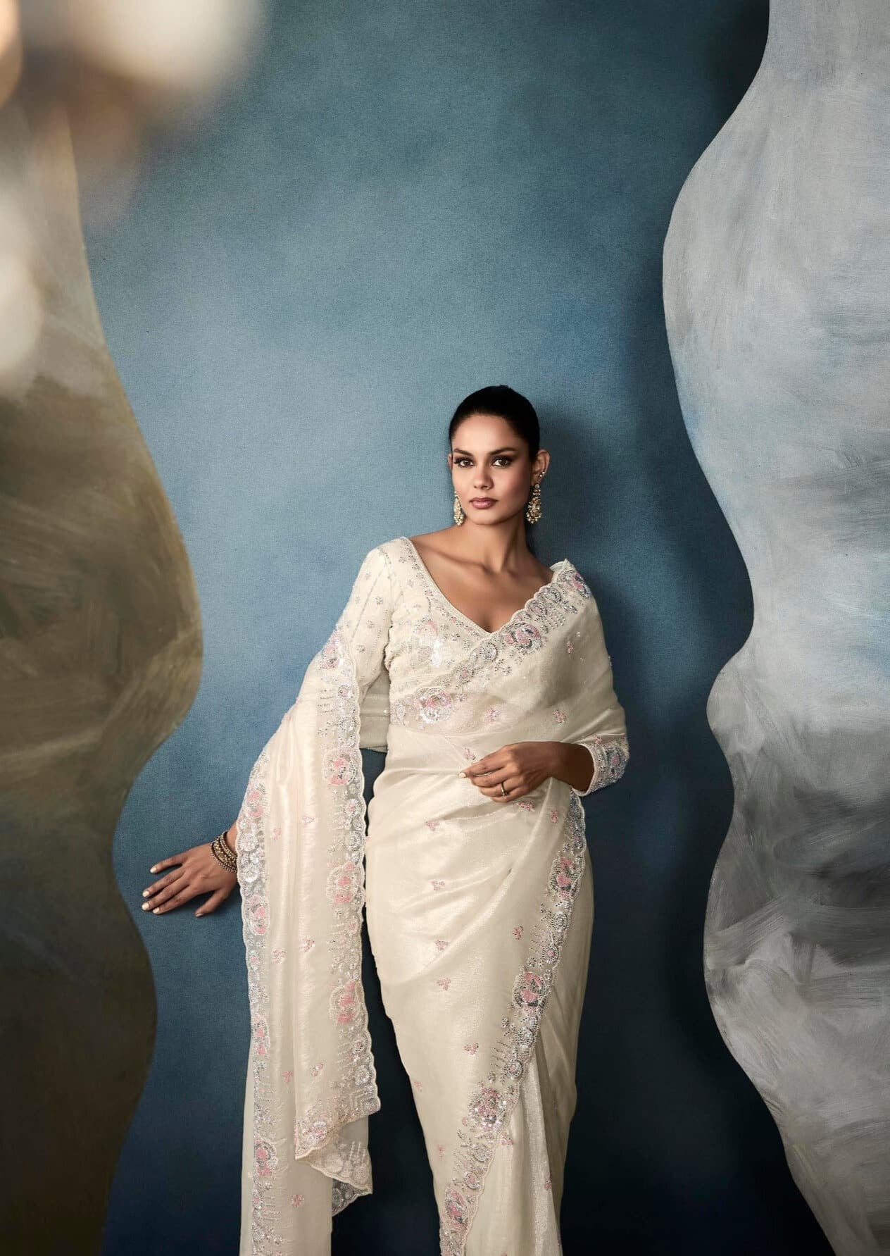 Fancy Party Wear Embroidery Saree