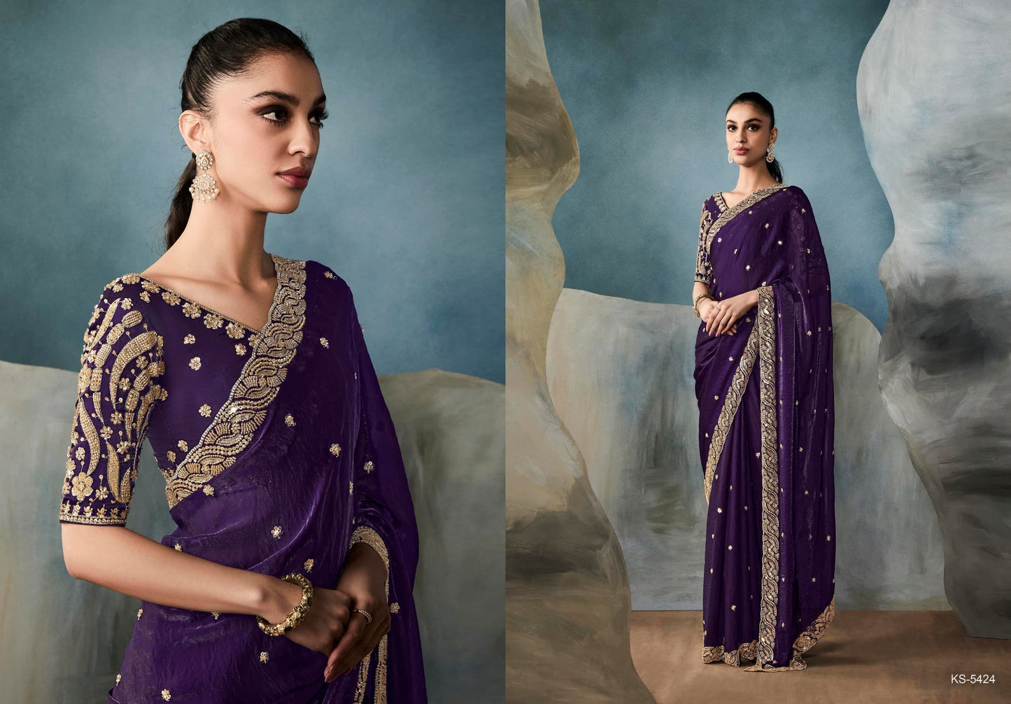 Fancy Party Wear Embroidery Saree