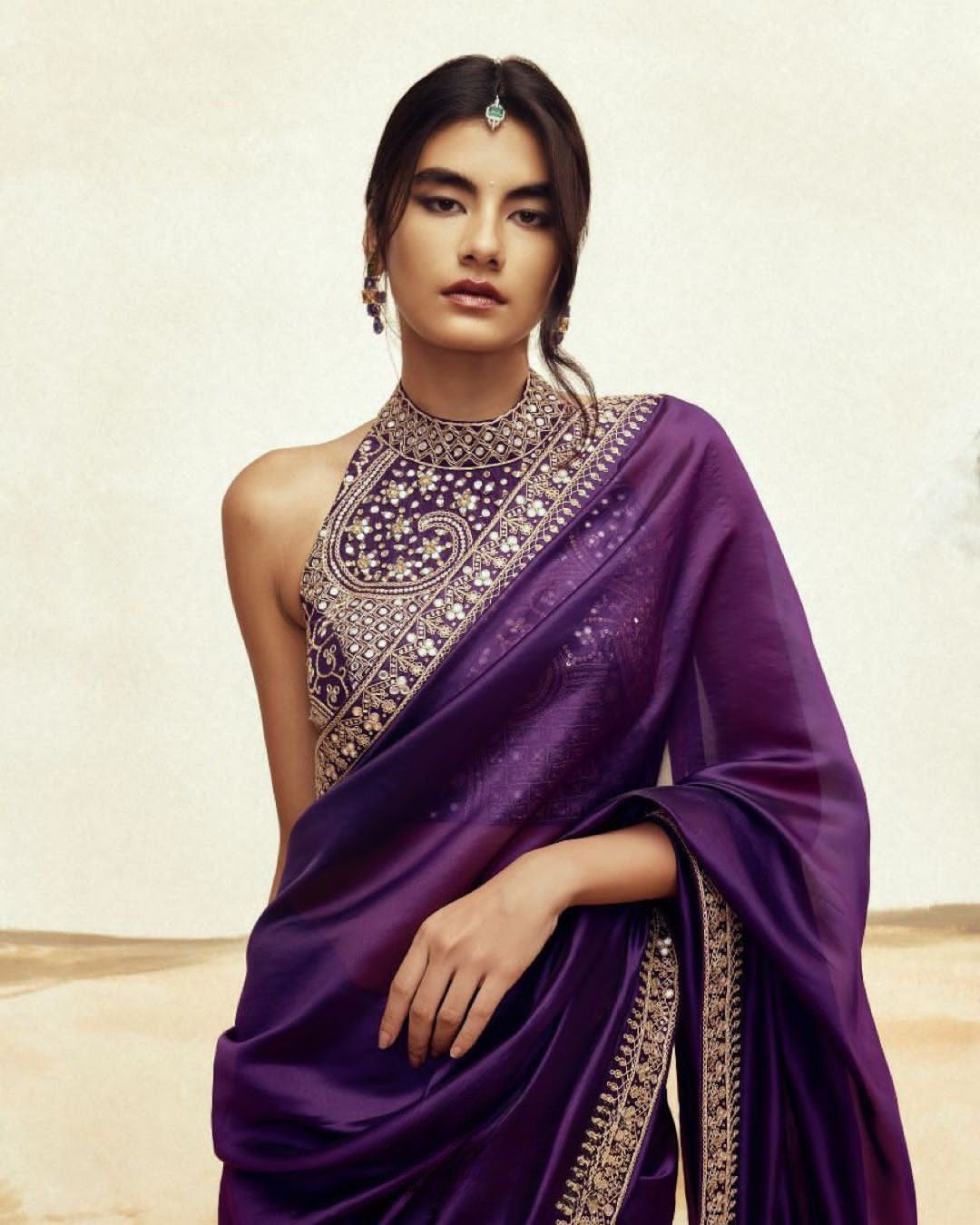 Shimmering Soft Jimi Chu Saree with Sequins Dori & Fancy Latkan