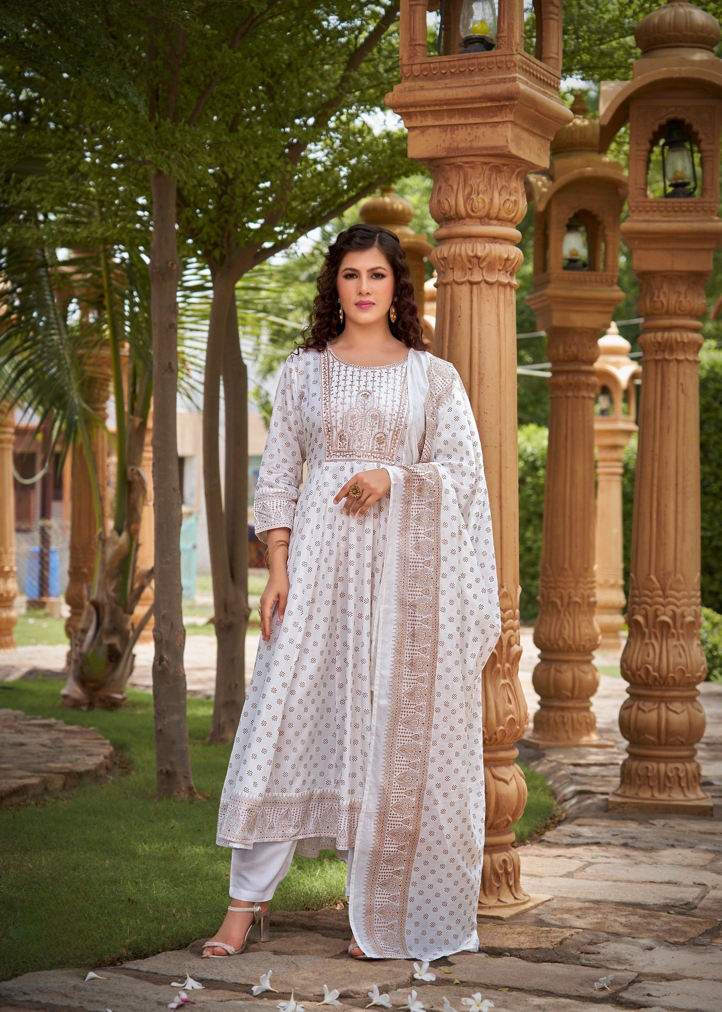 Heavy Rayon Foil Print  with Sequence Embroidery Readymade Suit