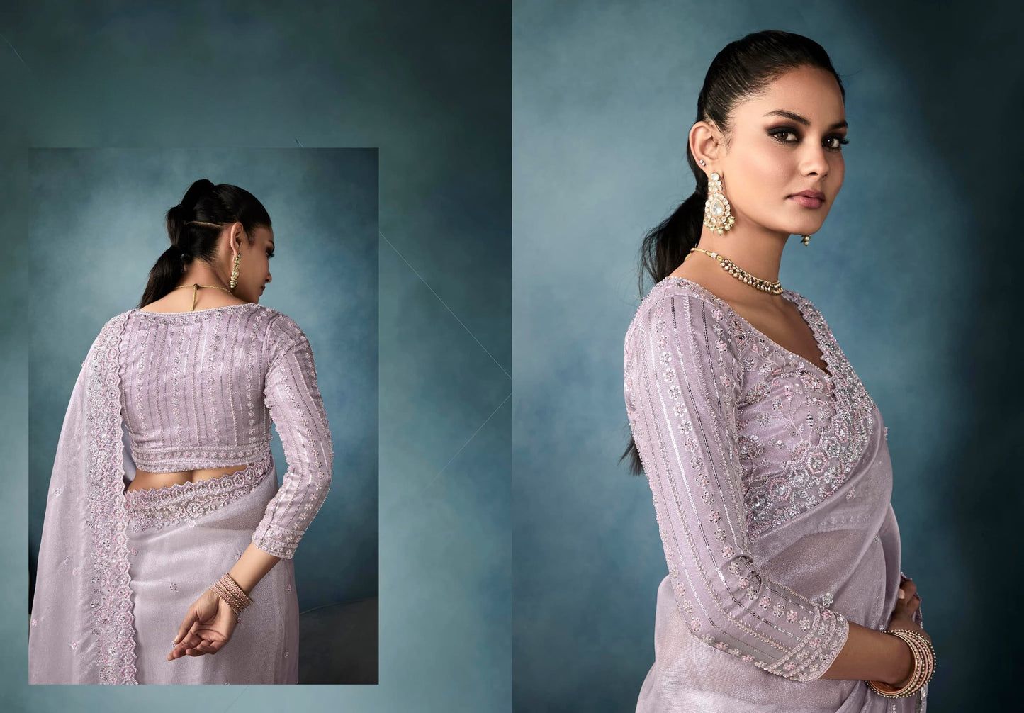Fancy Party Wear Embroidery Saree