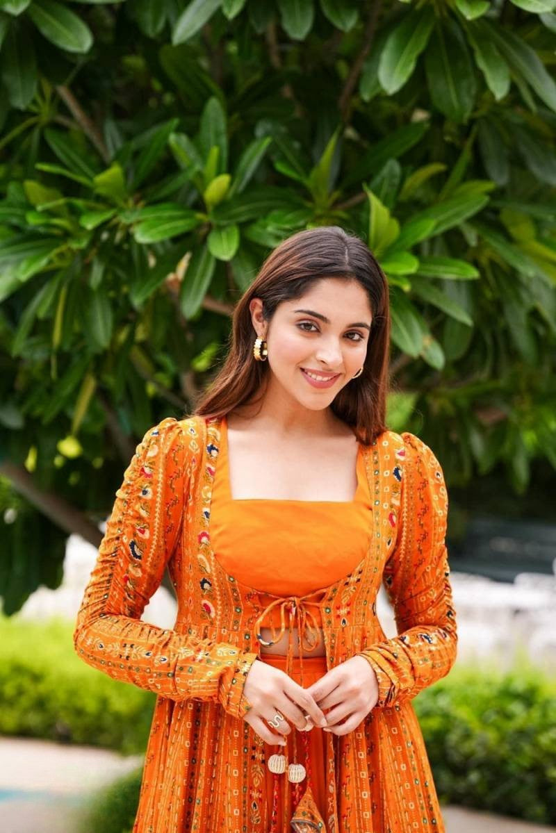Gorgeous Printed Shrug Style Indo Western Gown