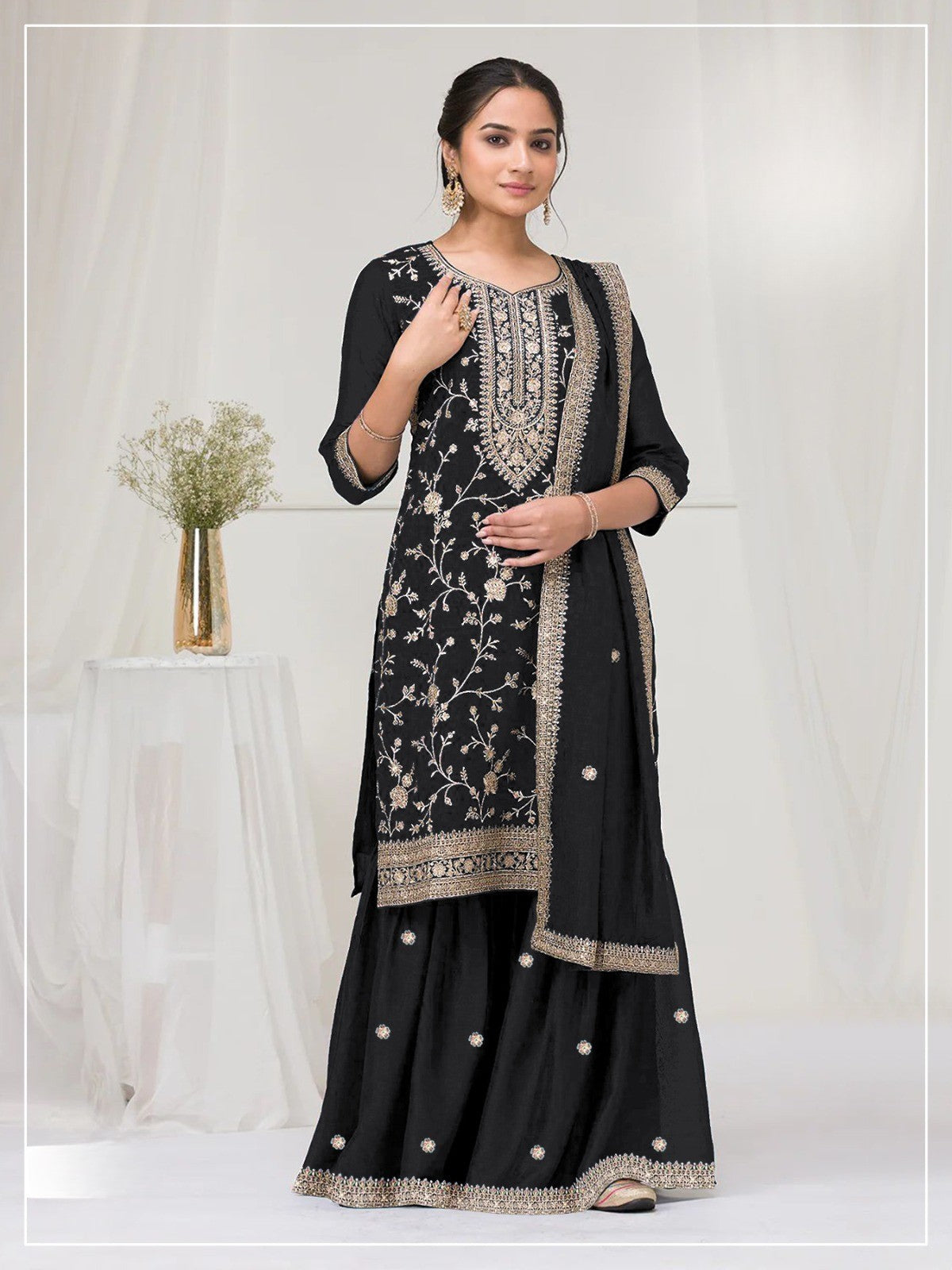 Fancy blooming suit with sequence And Heavy embroidered work