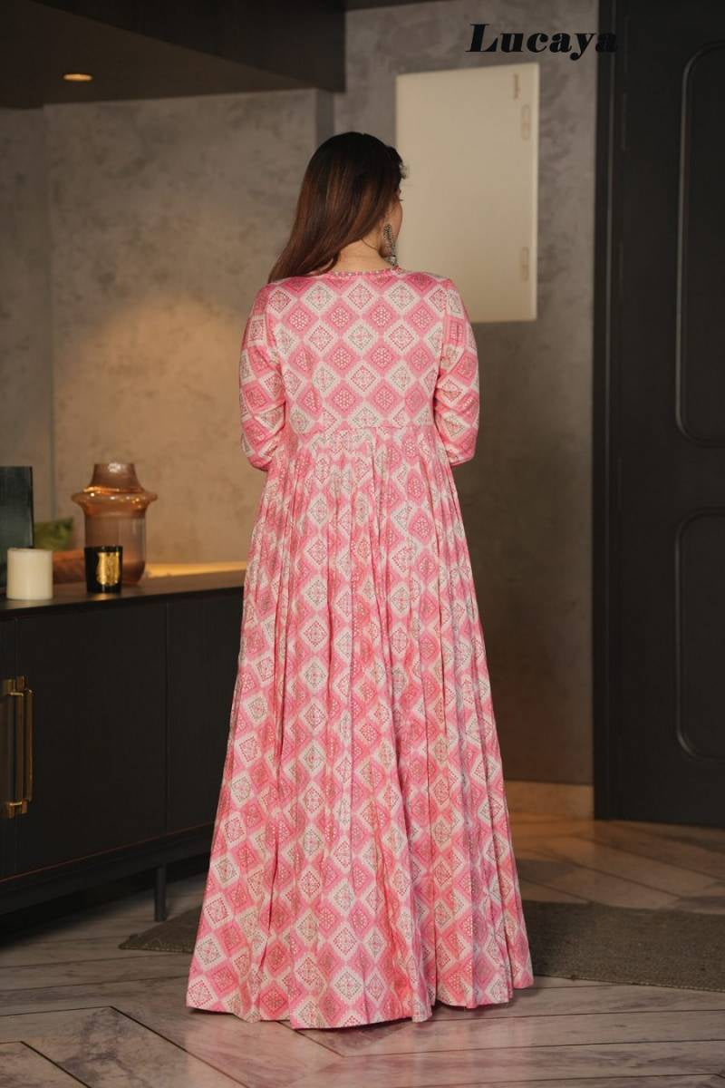 Gorgeous Printed Shrug Style Indo Western Gown