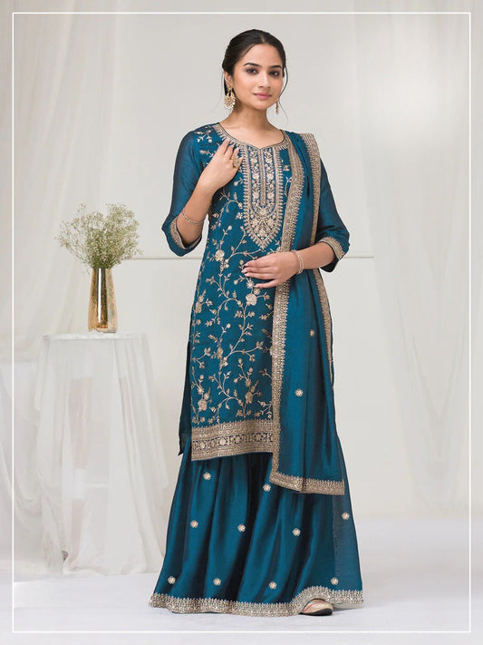 Fancy blooming suit with sequence And Heavy embroidered work