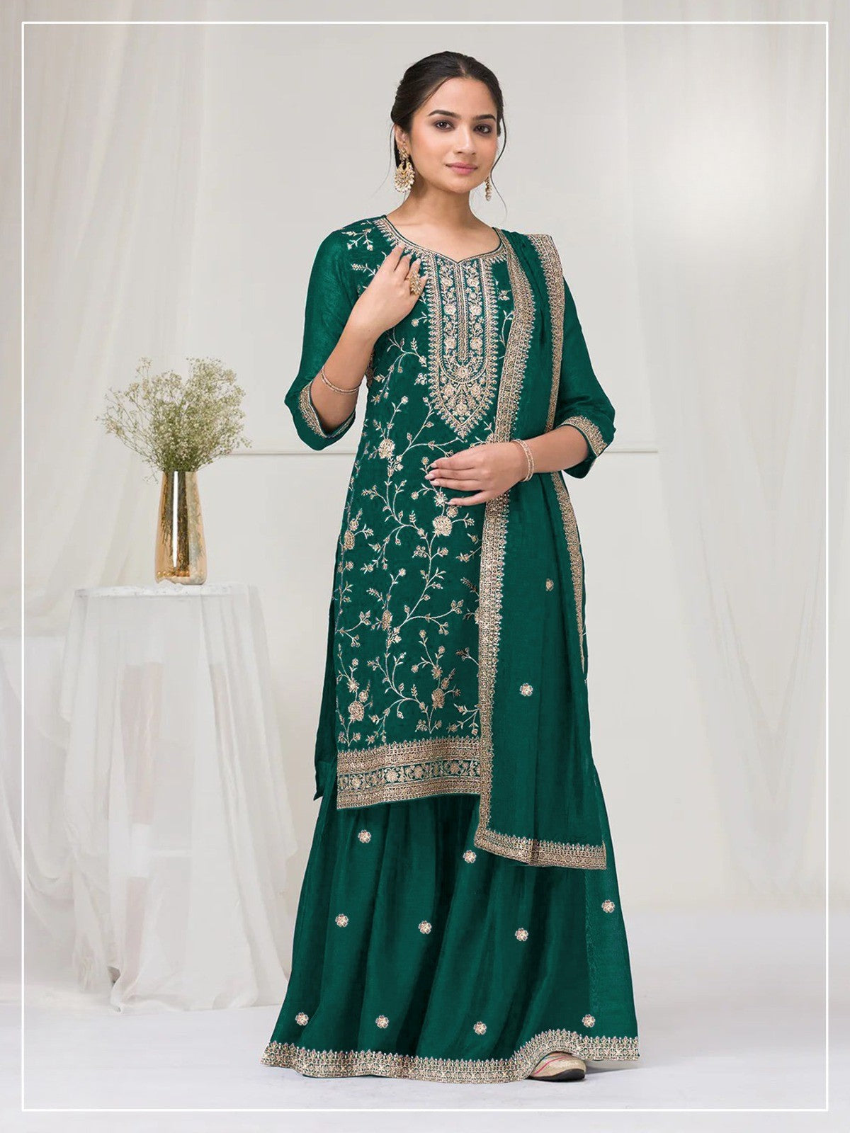 Fancy blooming suit with sequence And Heavy embroidered work