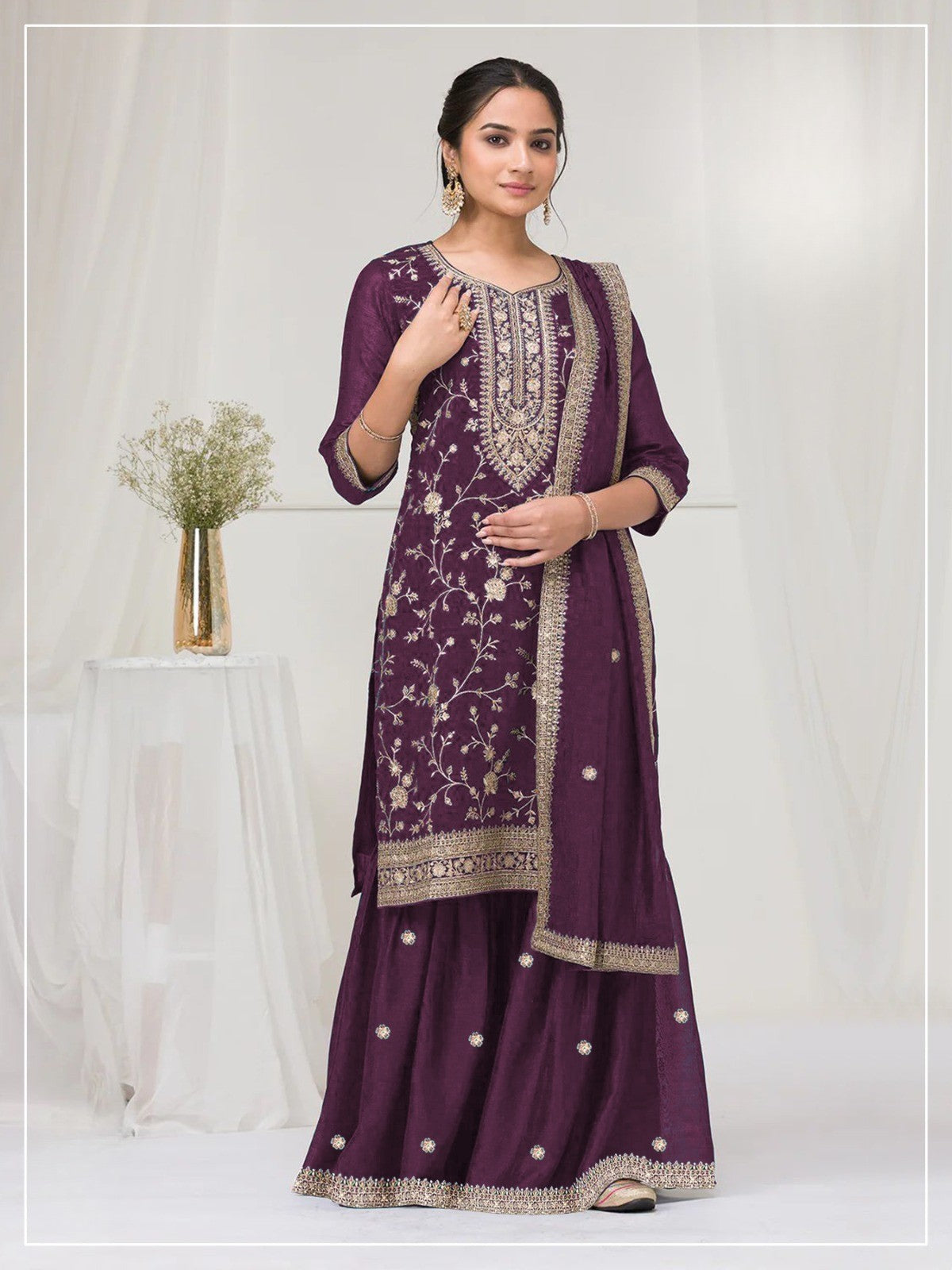 Fancy blooming suit with sequence And Heavy embroidered work