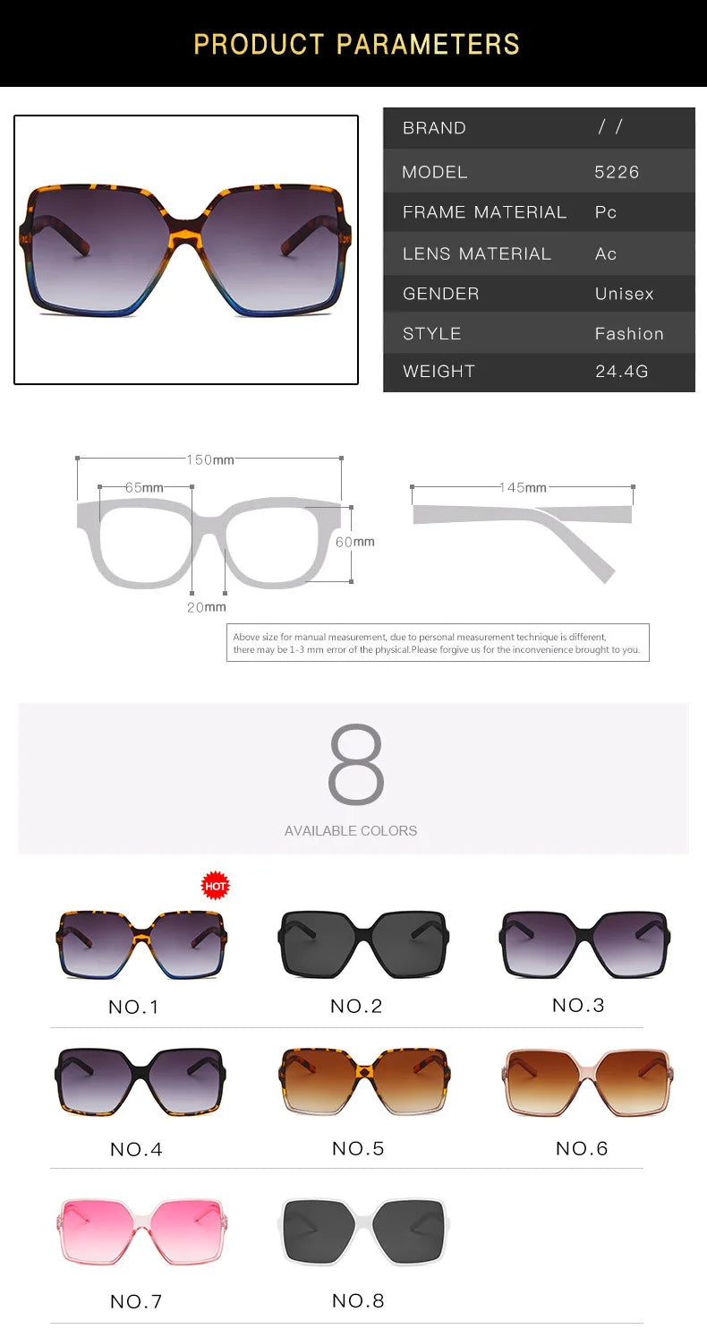 Fashion Classic Oversize Sunglasses for Women