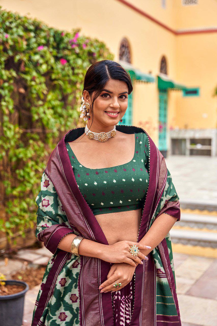 Model wearing Lehenga