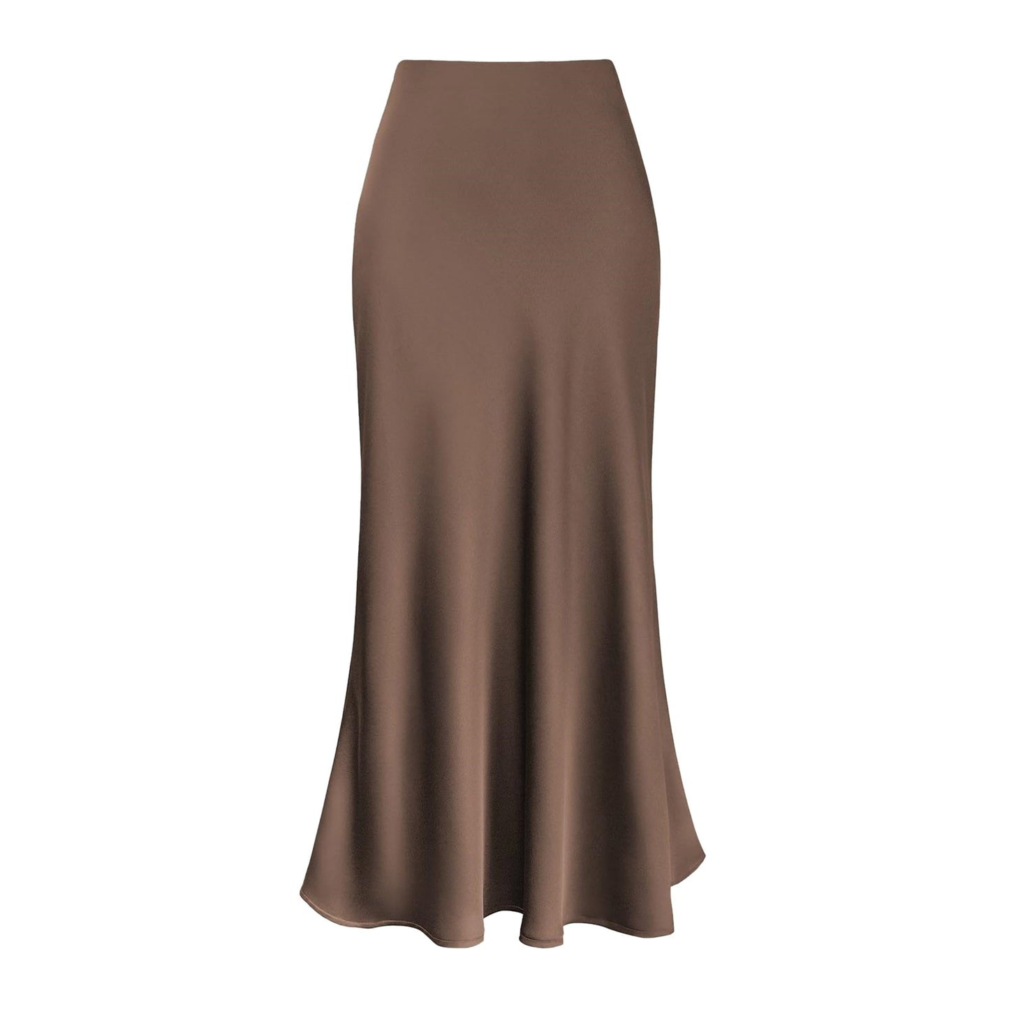Elegant Silk Satin Skirts For Women High Waisted Skirt New Korean Fashion A-Line Faldas Solid Color Glossy Office Lady Skirts