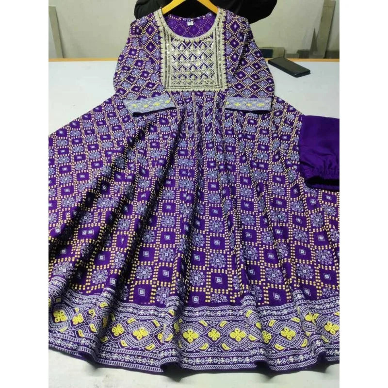 Anarkali Long Embroidery Work Salwar Set