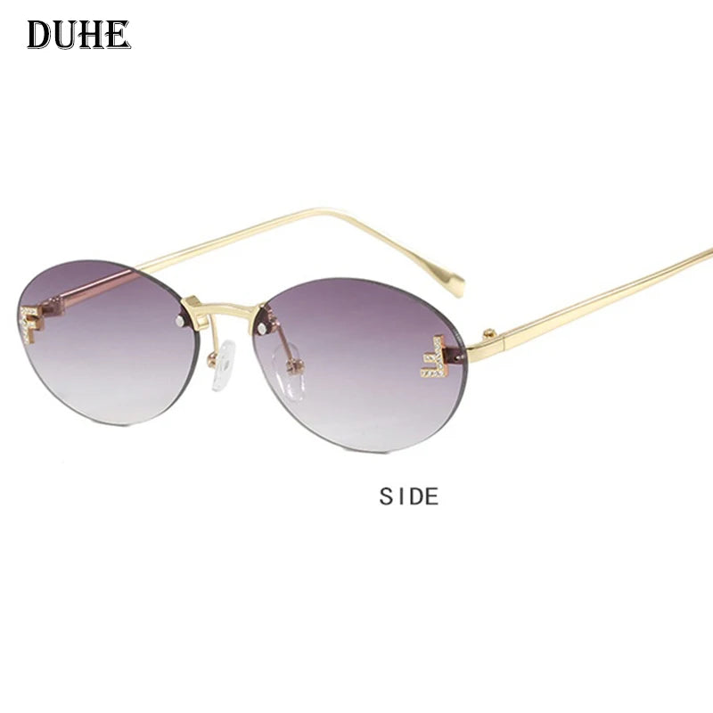 F-Oval Retro Small Frame Sunglasses for Women