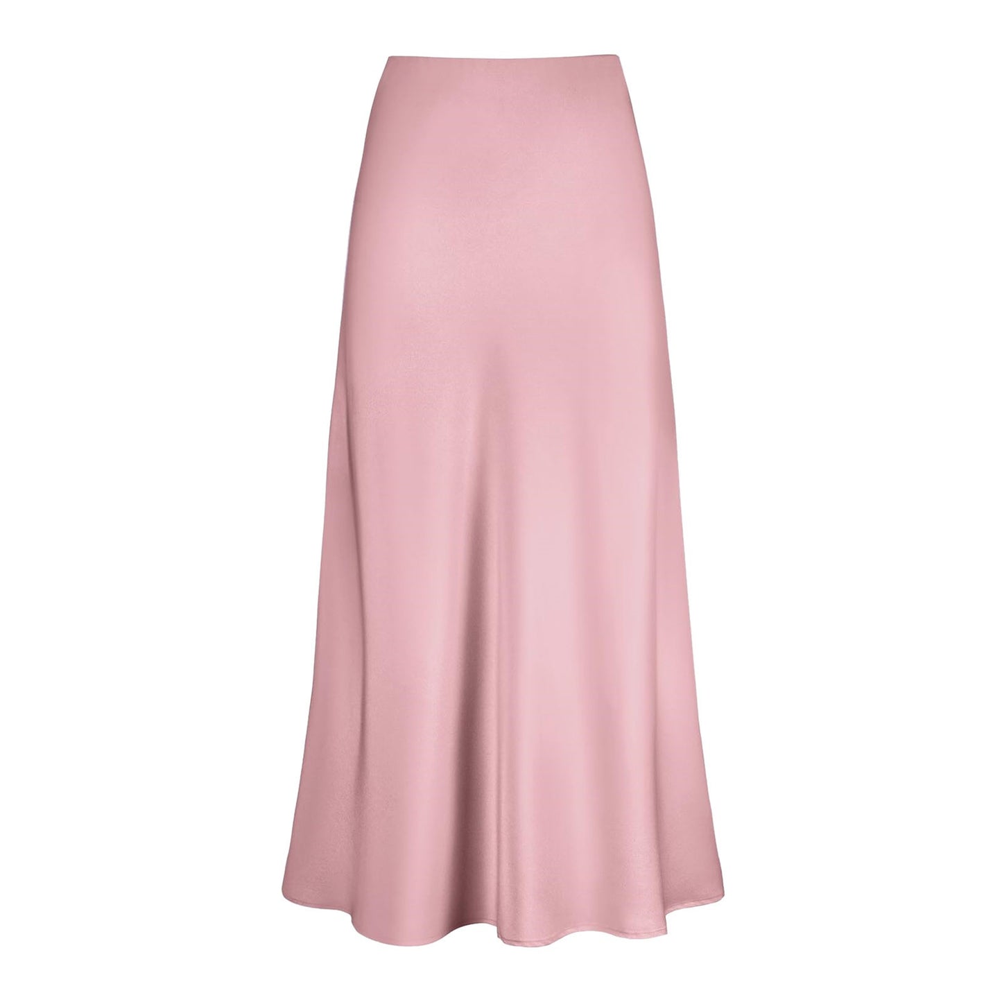 Elegant Silk Satin Skirts For Women High Waisted Skirt New Korean Fashion A-Line Faldas Solid Color Glossy Office Lady Skirts