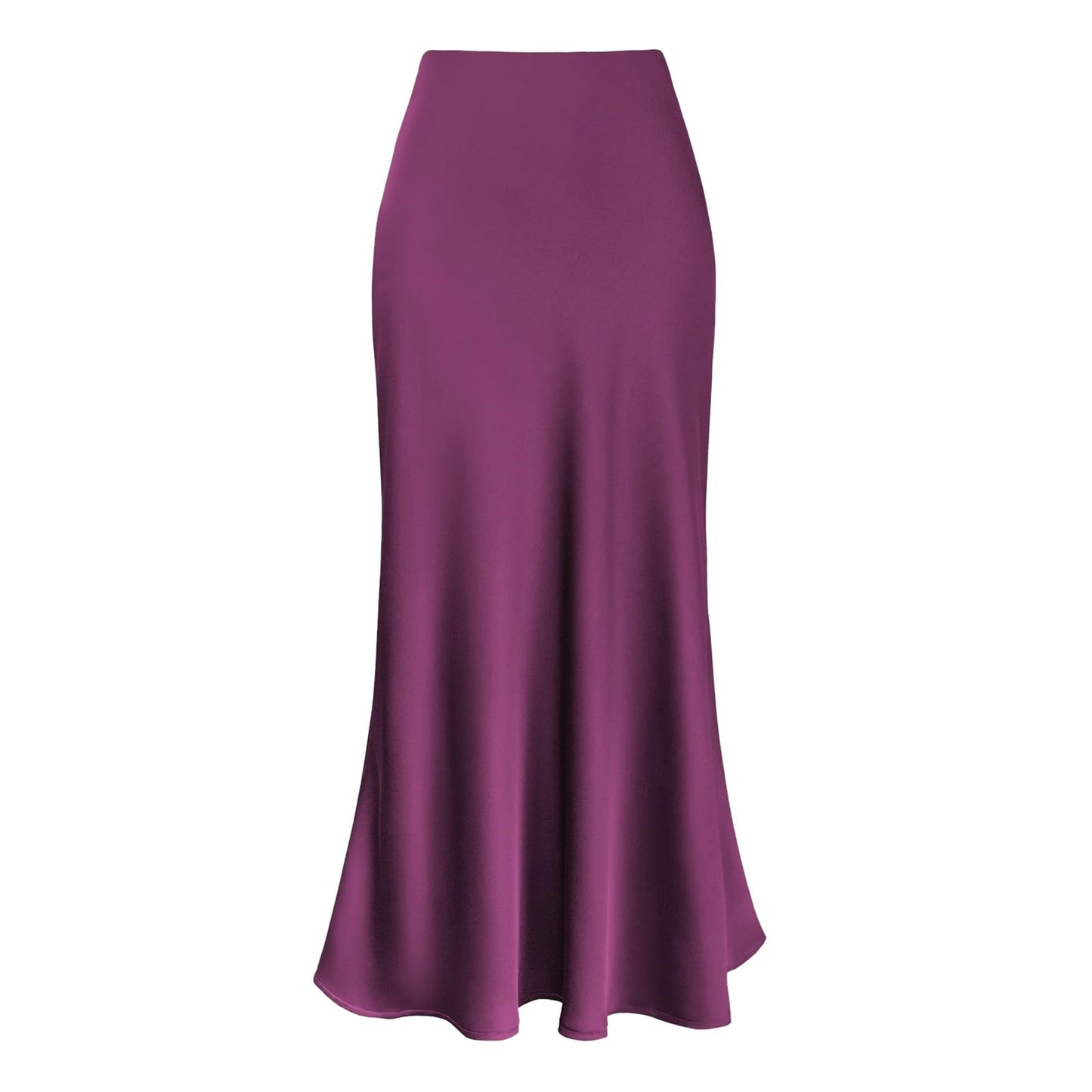 Elegant Silk Satin Skirts For Women High Waisted Skirt New Korean Fashion A-Line Faldas Solid Color Glossy Office Lady Skirts