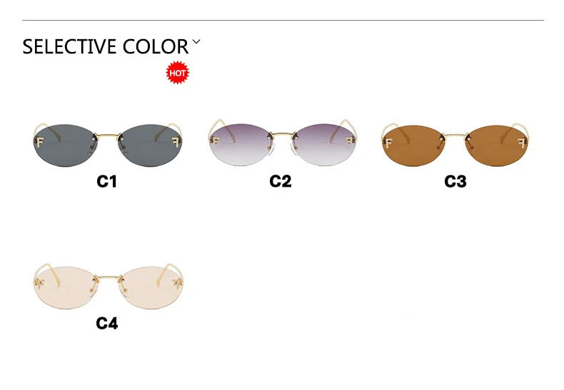 F-Oval Retro Small Frame Sunglasses for Women