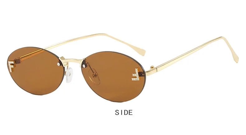 F-Oval Retro Small Frame Sunglasses for Women