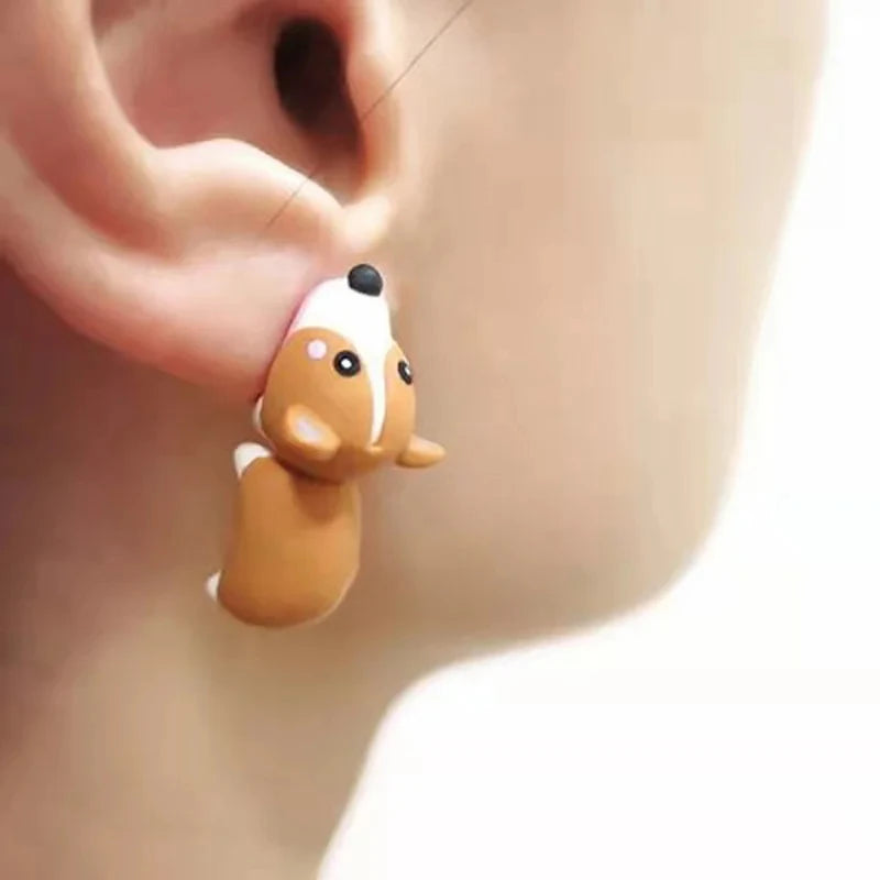 Cartoon 3D Polymer Clay Animal Earrings