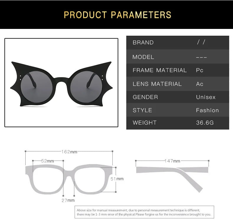 Women Bat Punk Eyewear