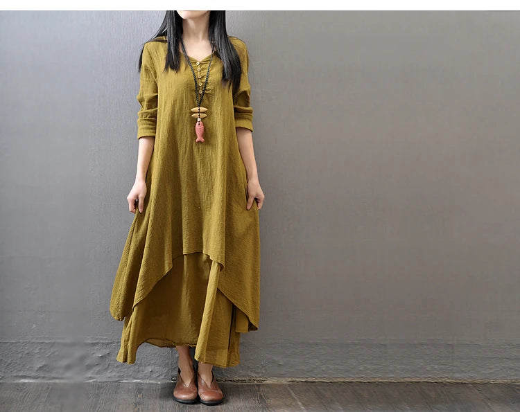 Vintage Long Sleeve Maxi Dresses