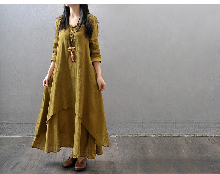 Vintage Long Sleeve Maxi Dresses