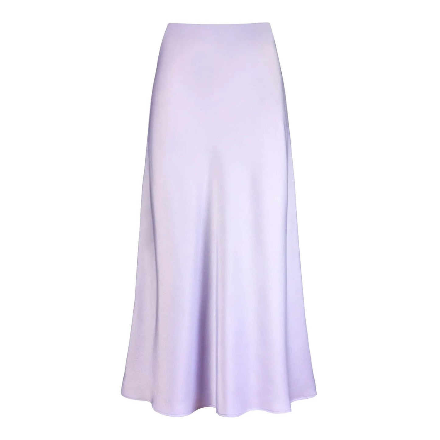 Elegant Silk Satin Skirts For Women High Waisted Skirt New Korean Fashion A-Line Faldas Solid Color Glossy Office Lady Skirts