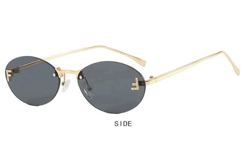 F-Oval Retro Small Frame Sunglasses for Women