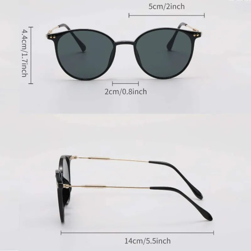 2 Pairs Per Set  Rounded Women Sunglasses