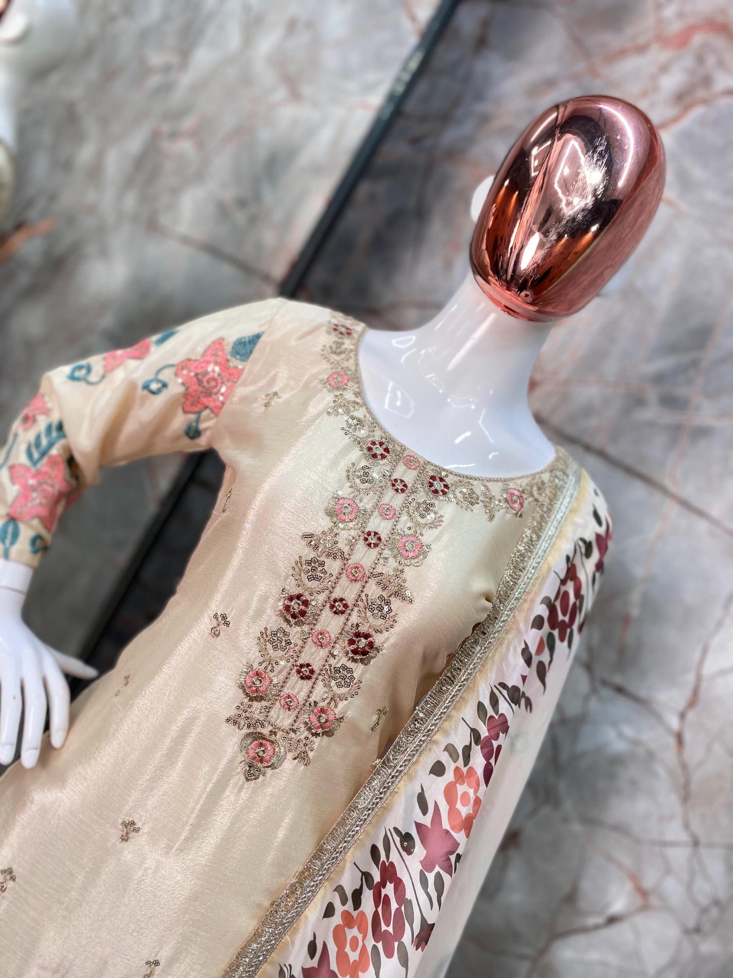 Manequin wearingDesigner Latest Salwar Suits