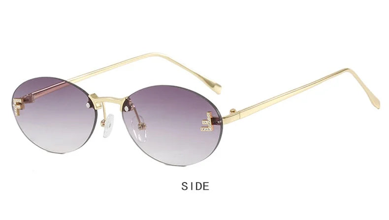 F-Oval Retro Small Frame Sunglasses for Women