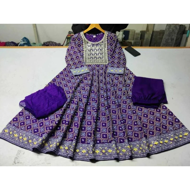 Anarkali Long Embroidery Work Salwar Set