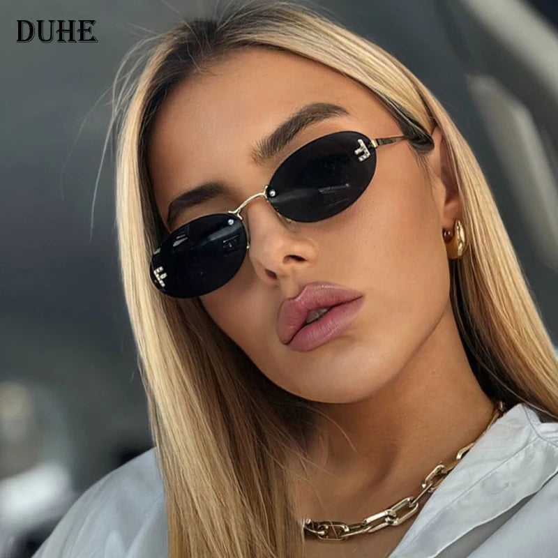 F-Oval Retro Small Frame Sunglasses for Women