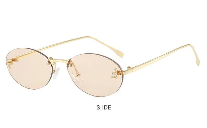 F-Oval Retro Small Frame Sunglasses for Women