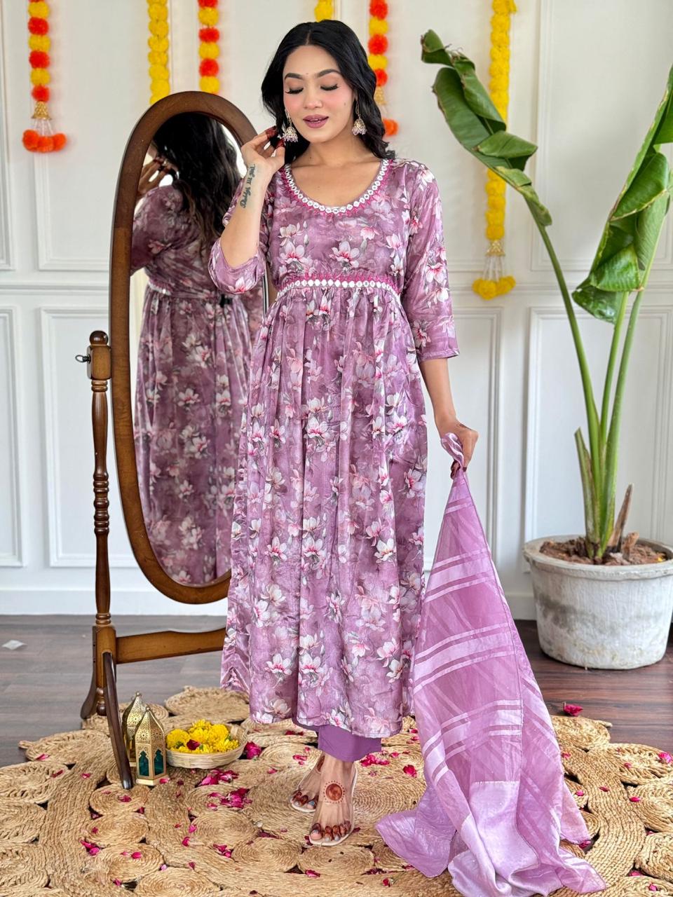 Floral Print Kurti Set