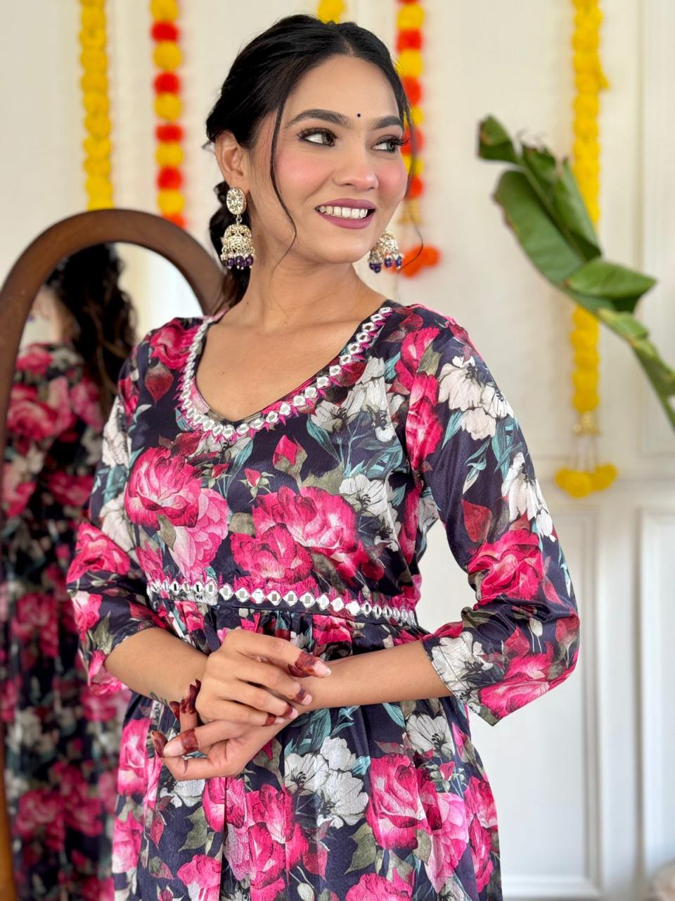 Floral Print Kurti Set