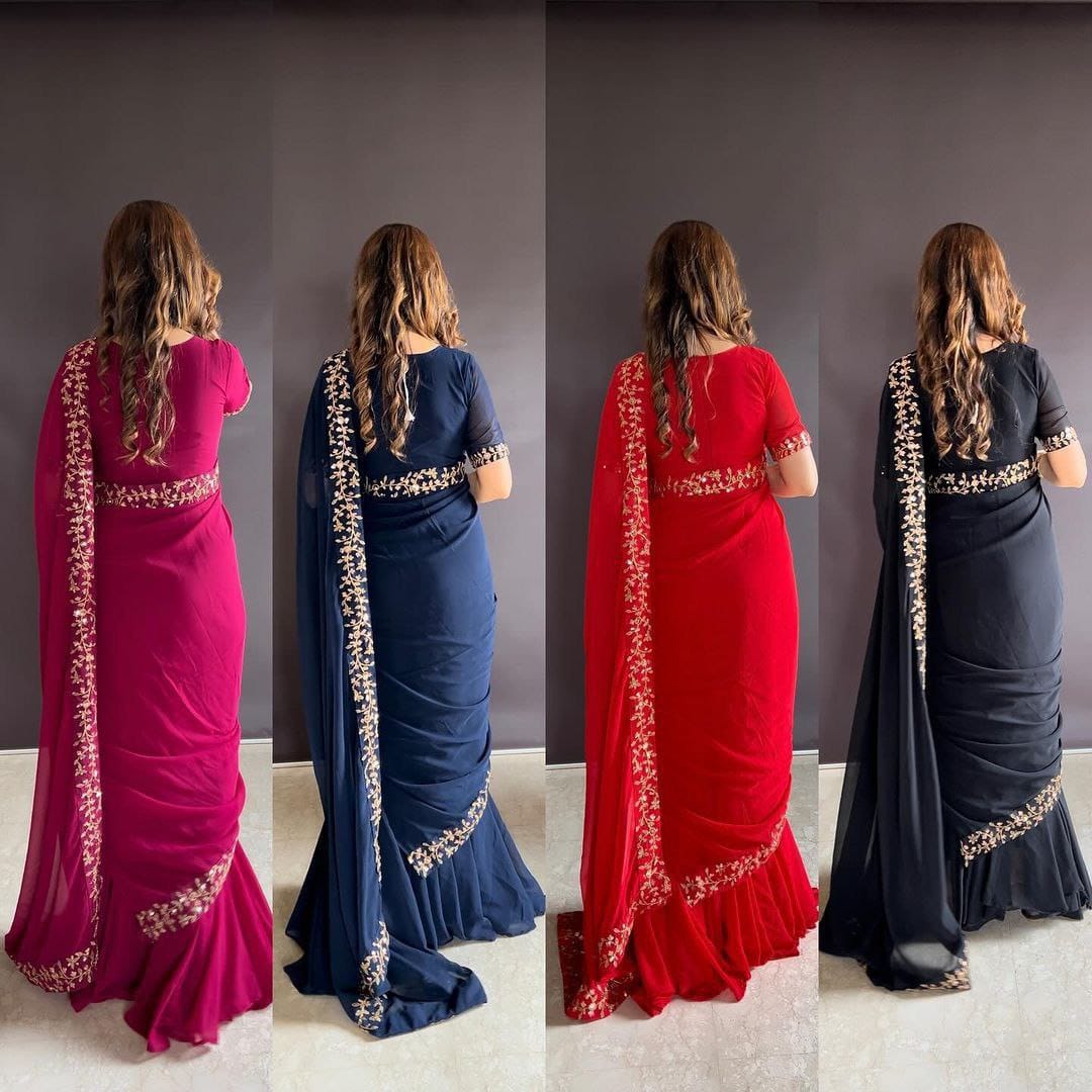 Fancy Designer Ready To Wear Gown Saree