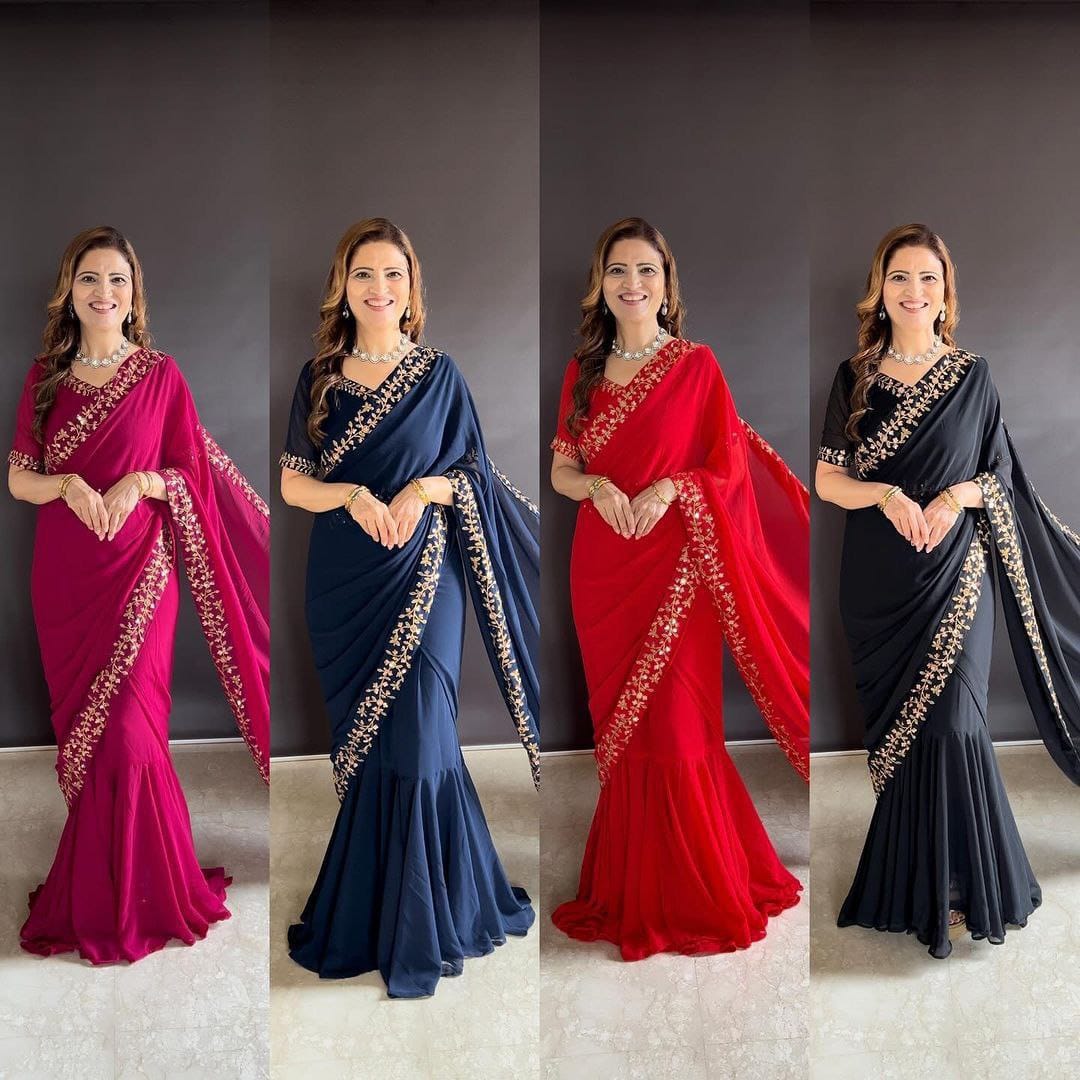 Fancy Designer Ready To Wear Gown Saree