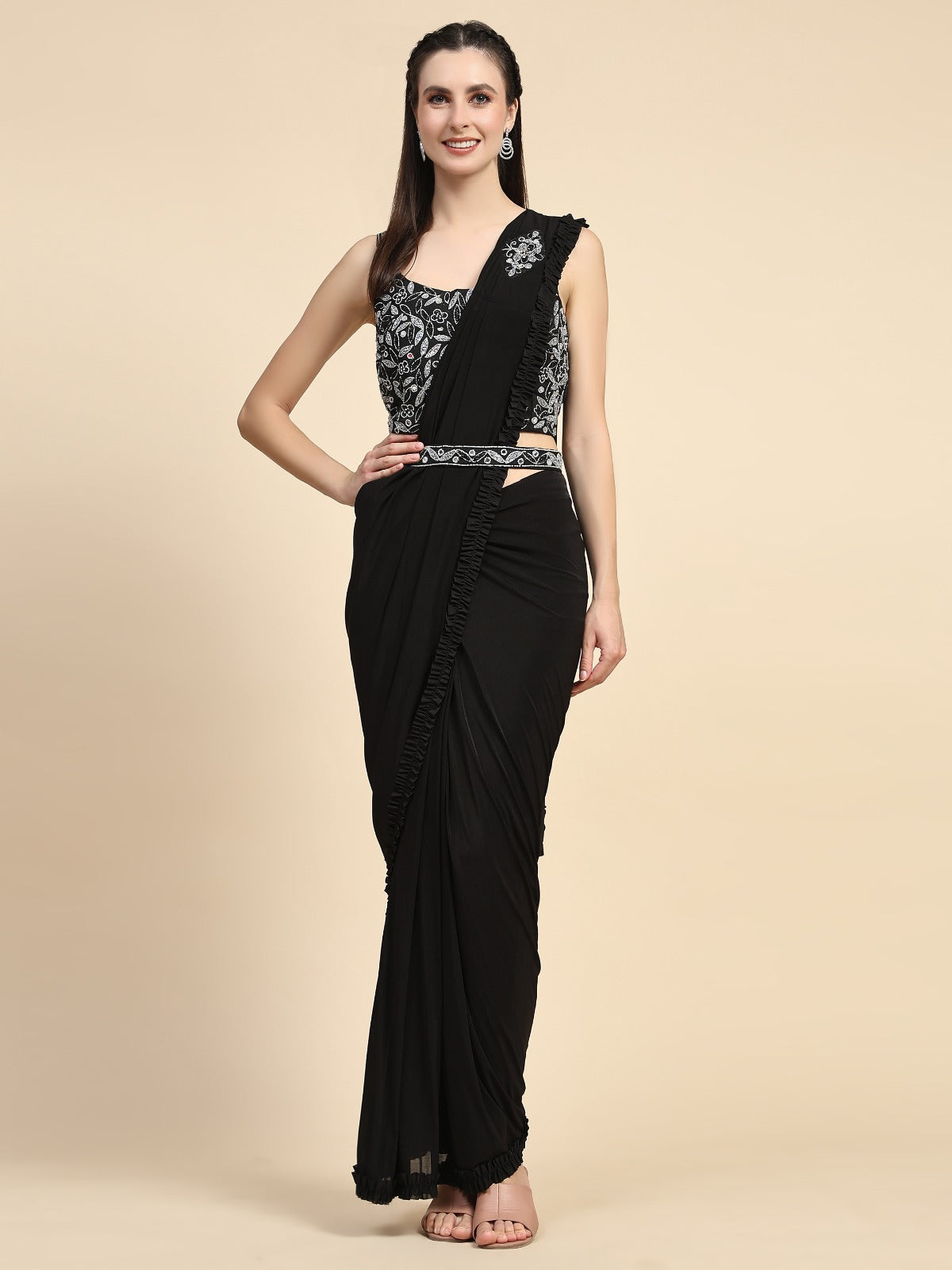 Ready To Wear Embroidered Saree