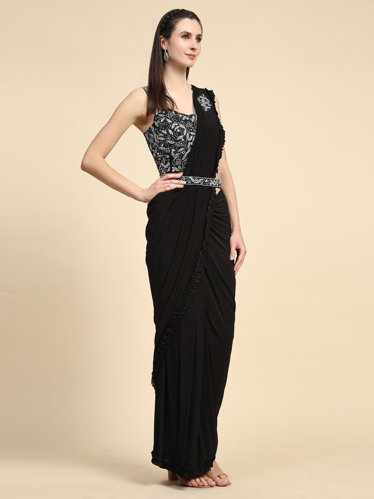 Ready To Wear Embroidered Saree