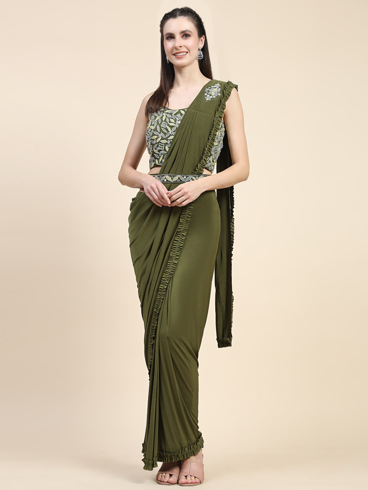 Ready To Wear Embroidered Saree