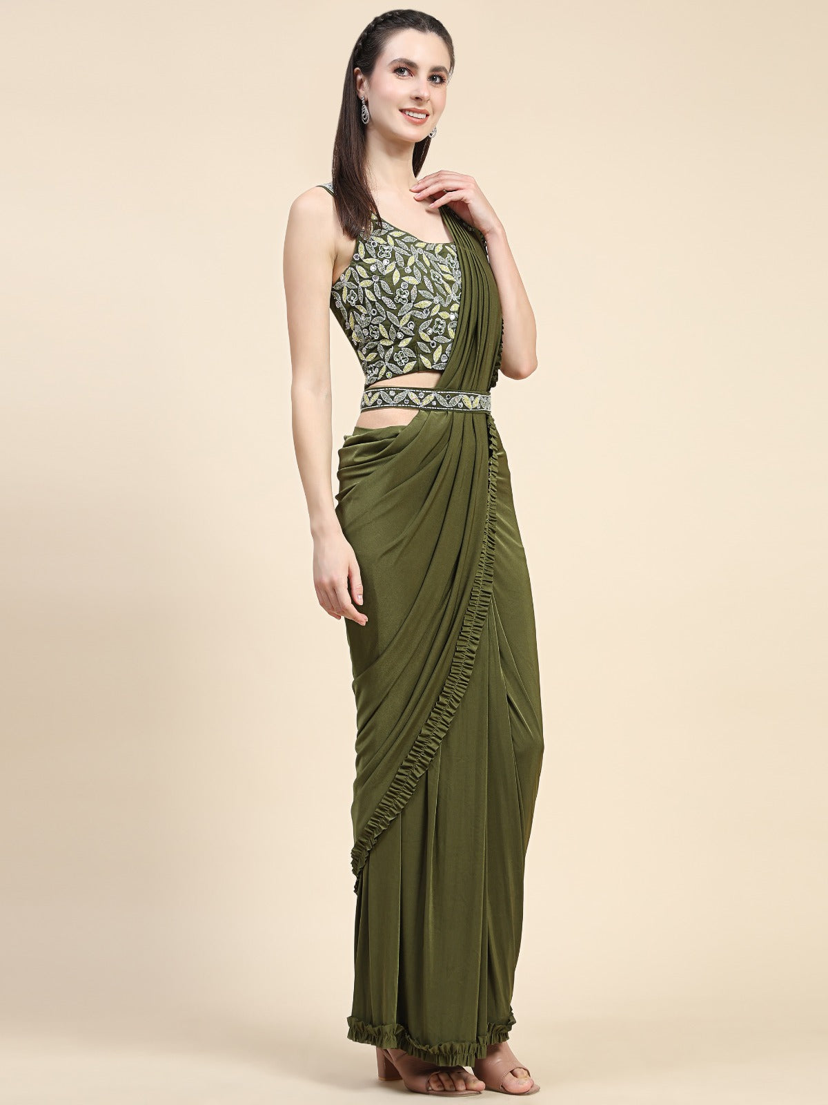 Ready To Wear Embroidered Saree