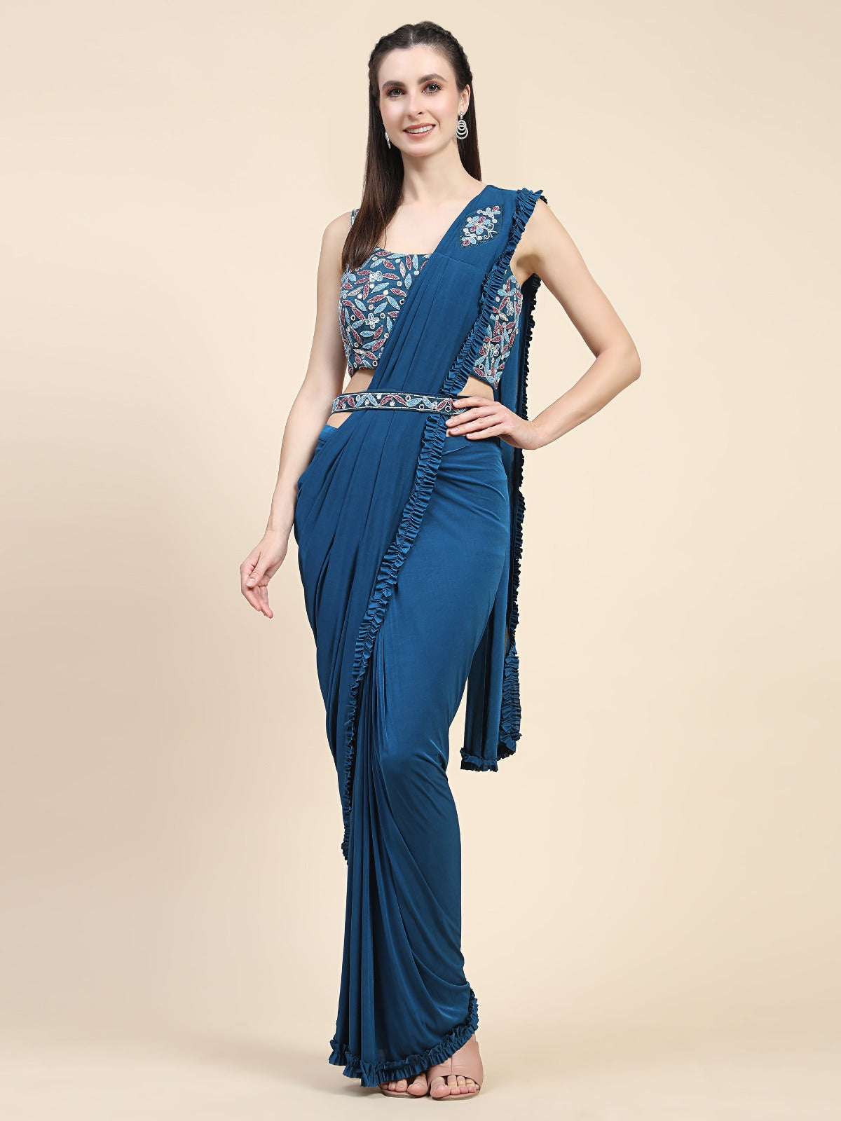Ready To Wear Embroidered Saree
