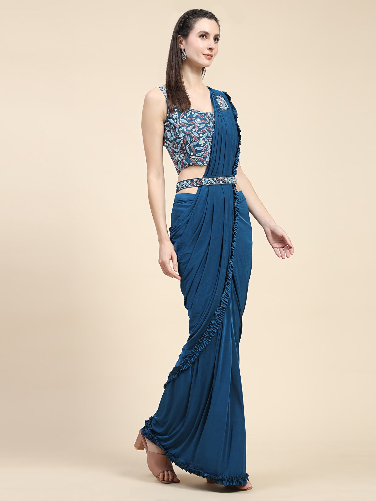 Ready To Wear Embroidered Saree