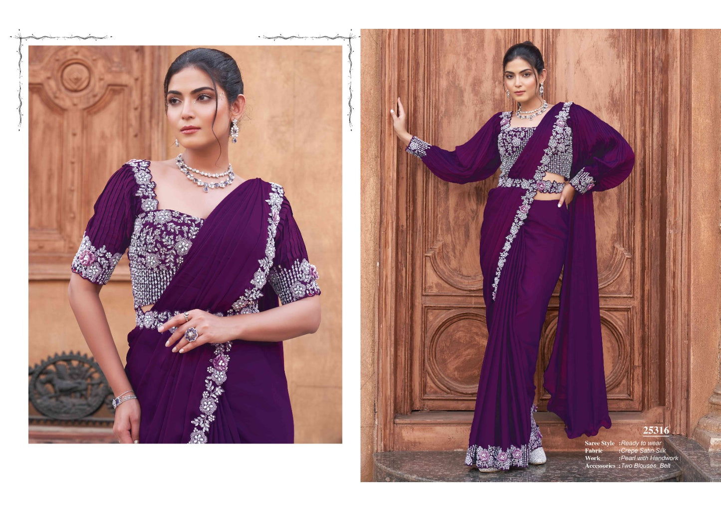 Embroidery Work Fancy Lace ready to Wear Saree