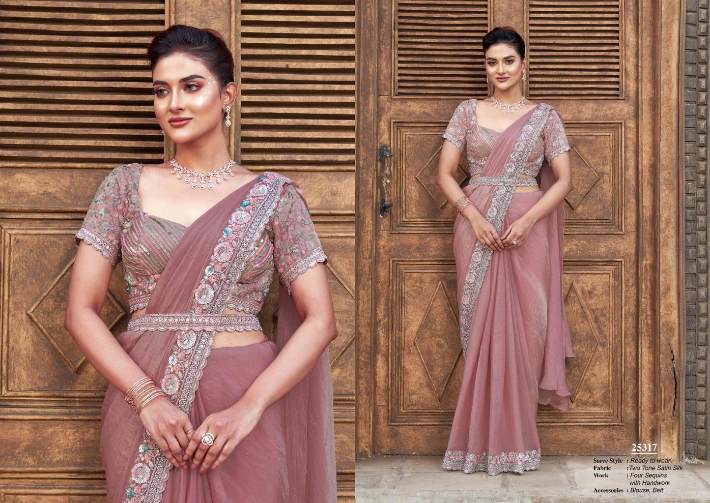 Embroidery Work Fancy Lace ready to Wear Saree