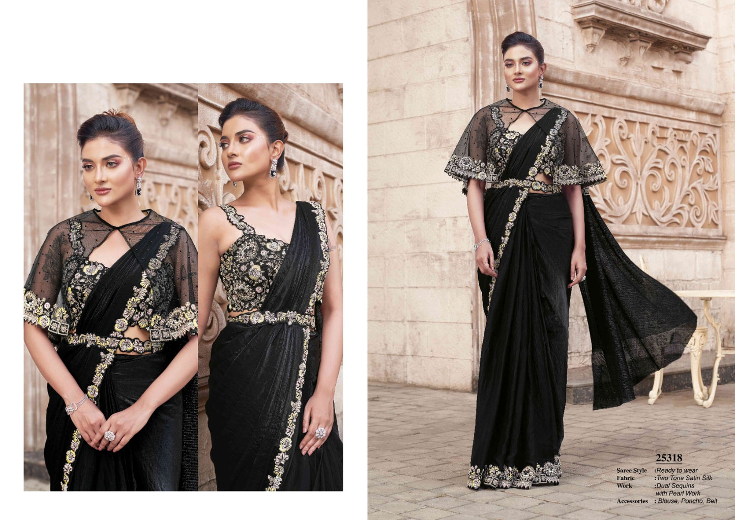 Embroidery Work Fancy Lace ready to Wear Saree