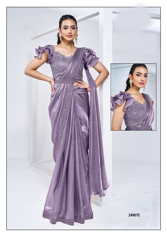 Designer Pure Handwork Ready To Wear Saree