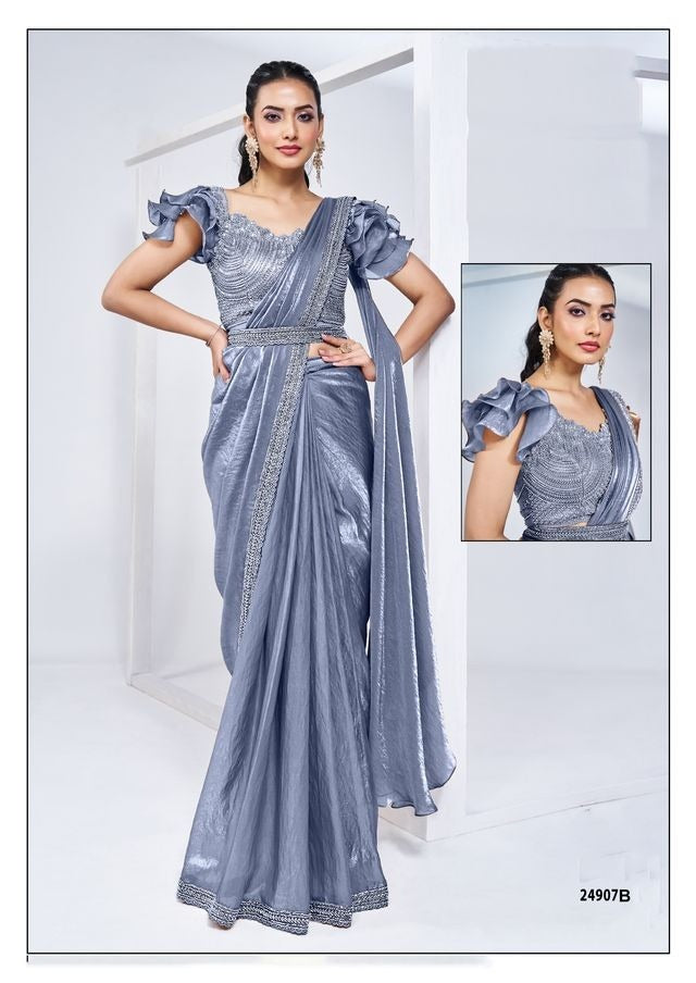 Designer Pure Handwork Ready To Wear Saree